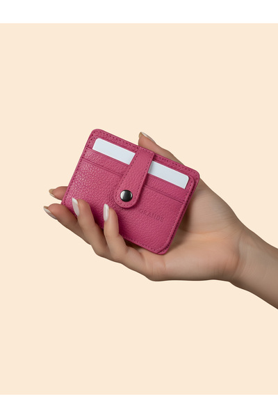 Grande Genuine Leather Mini Pink Card Holder