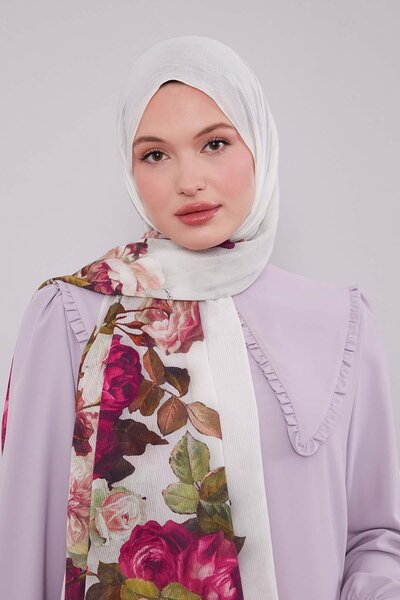 Levidor Mint Green Floral Branch Pattern Cotton Shawl