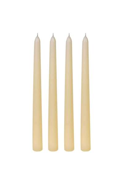 SHOPIENS Set 4 candles for candlestick Shopiens®, ecru, 25 cm