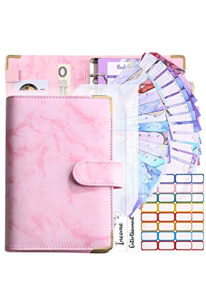 Other Budget Planner, Budget Saver Binder Organizer, Pink Marble, A6 Size