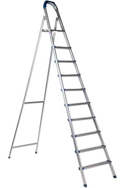 Evotools Grey Painted Metal Ladder - Total Height 1.09 m No. of Steps 2+F Useful Height 0.6 cm 2+F 0.6 m 1.09