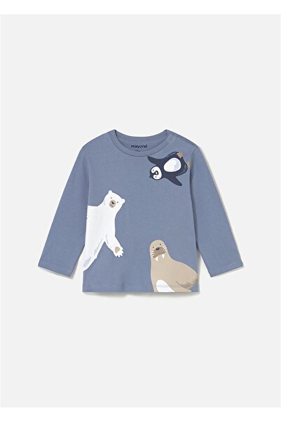 MAYORAL قميص بادي للأولاد بأكمام طويلة مطبوع باللون الأزرق 2061