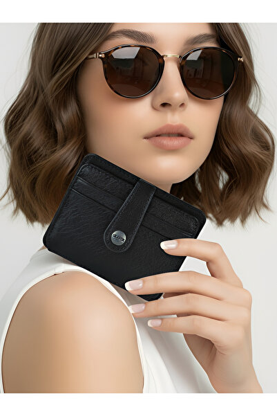 Grande Genuine Leather Mini Black Card Holder