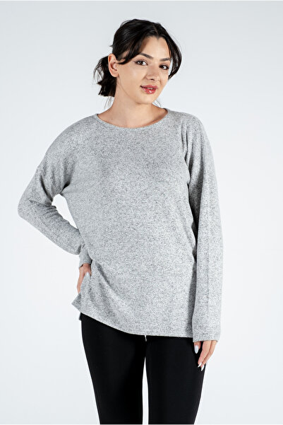 Kyron Gray Knitwear Long Sleeve Bluse