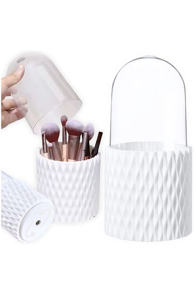 Other Rotating Makeup Brush Organizer with 360 Degree Locking Lid and Hygienic Case.