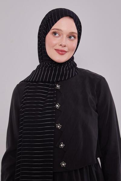 Levidor Black Striped Cazz Shawl