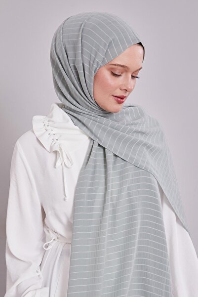 Levidor Mint Green Striped Cazz Shawl