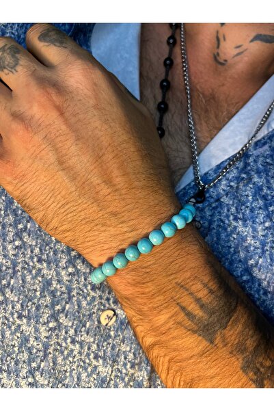Mos Tespih Turquoise Stone Original Natural Stone Bracelet