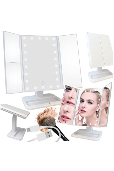 Other Illuminated, magnifying, rotating makeup mirror, perfect for applying makeup.