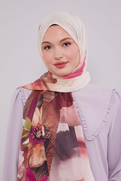 Levidor Cream Mixed Floral Pattern Cotton Shawl