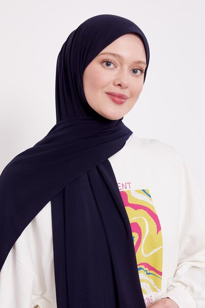 Levidor K. Navy Blue Plain Sandy Shawl