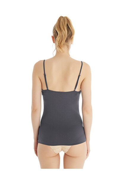 Blackspade Women's Athlete Lace Thin Strap Top 1353 - Anthracite