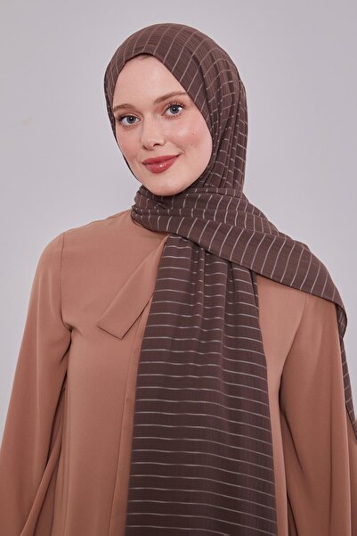 Levidor Πικρό καφέ ριγέ σάλι Cazz