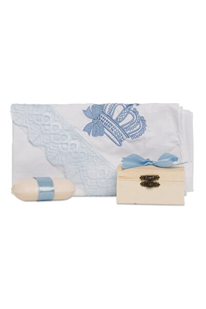 Mamboo Baptism Set for Baby Boy from Godparents with Light Blue Ribbon