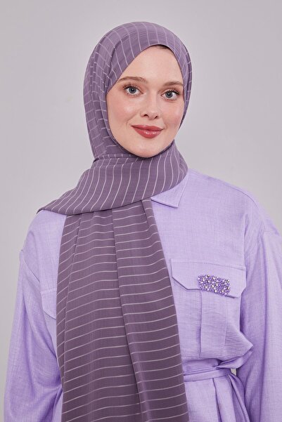 Levidor Κ.Μωβ ριγέ σάλι Cazz