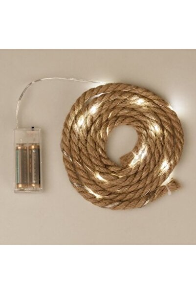 SHOPIENS Șnur decorativ cu 50 becuri LED alb cald 5m Ø1.5cm cu baterii pentru...