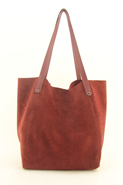 HNB Women's Burgundy Genuine Suede Leather Hobo Large Shoulder Bag