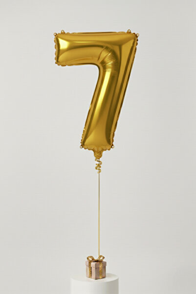 7 Rakamlı Folyo Gold Balon 100cm