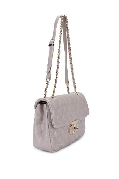 Tamer Tanca Women's Faux Leather Taupe Shoulder Bag