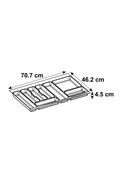 SHOPIENS Cutlery Tray Shopiens®, Plastic, 46.2 x 70.7 x 4.5 cm, Gray