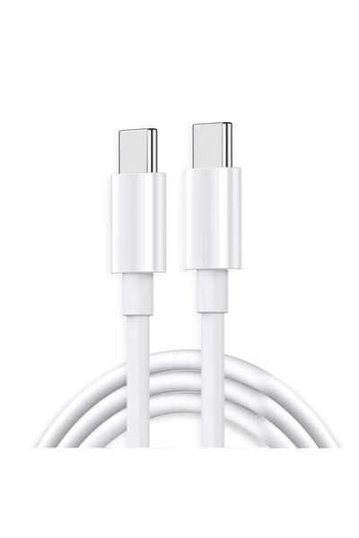 Flippy Type-C to Type-C Data Cable, Universal, iOS & Android, 65W PD, 1.5m, White