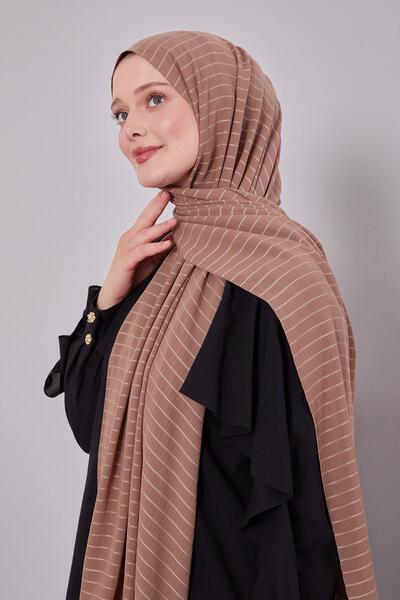 Levidor A. Brown Striped Cazz Shawl
