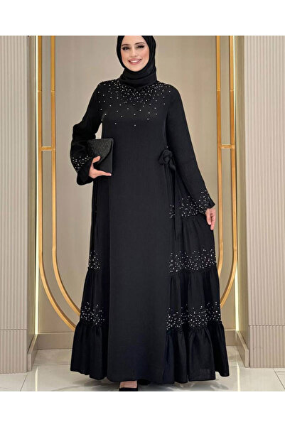 Bilenler Stone Work Detailed Sparklin Fabric Evening Dress