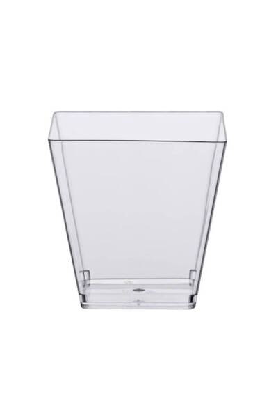 SHOPIENS Set of 30 transparent square plastic bowls, reusable, without lid, for events and parties