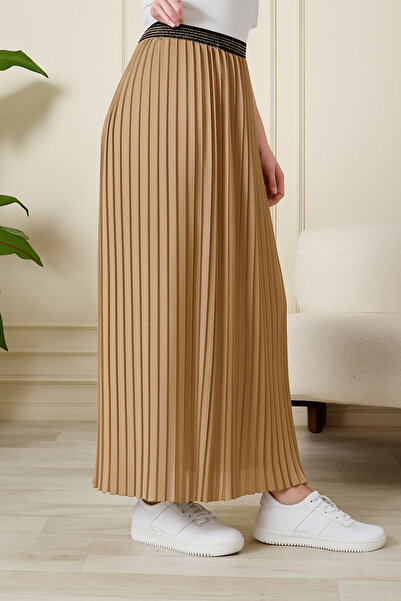 AVVER Women's Pleated Lined Chiffon Skirt