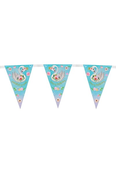 SHOPIENS Ghirlandă decorativă cu 10 stegulețe de petrecere Little Swan Shopie...