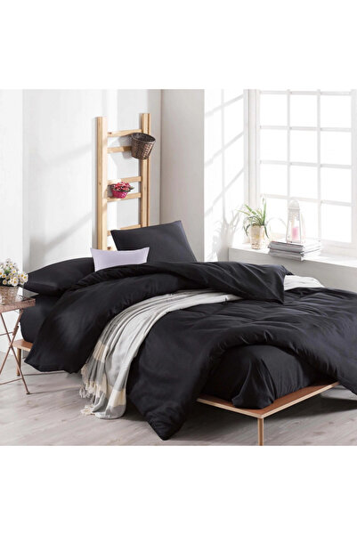 Enlora Home Bedding 162ELR1406, 65%cotton, 35%poly,4pc,Duvet 200x220,Sheet 220x240 Pillow50x70,Black