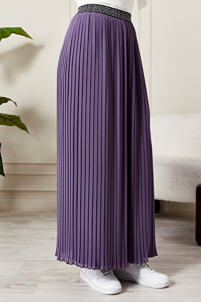 AVVER Women's Pleated Lined Chiffon Skirt