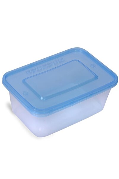 SHOPIENS Set 4 food storage containers Shopiens, transparent plastic with blue lid, 1 L