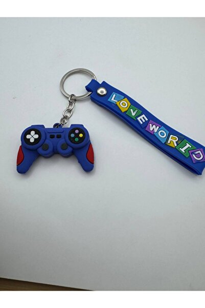 Yuchicly سلسلة مفاتيح لوحدة التحكم في الألعاب من السيليكون الأزرق - مرنة ومتينة