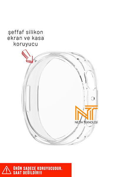 Nezih Case Samsung Galaxy Watch 8 40mm Compatible Transparent Silicone Screen and Case Protector