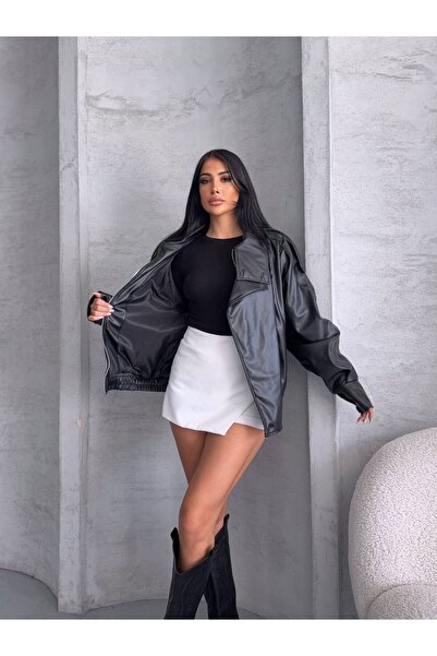 DONNA LISSA Women's New Season Faux Oversize Leather Jacket