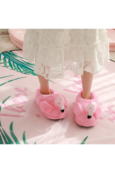 Other Plush flamingo slippers, comfortable and warm, gift idea, fun pink slippers.