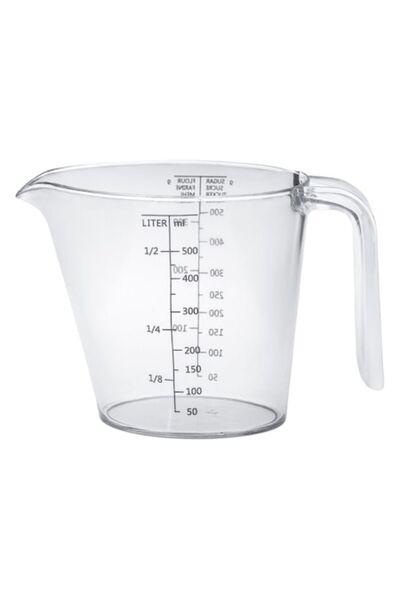 SHOPIENS Cana gradată din plastic transparent Shopiens®, cu mâner, pentru zah...