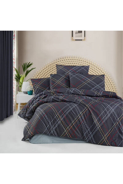 Victoria Viktoria bedding 121VCT2711, 3pc,Duvet 160x220, Sheet 160x240,Pillow 50x70,Cotton ranforce,Navy blue