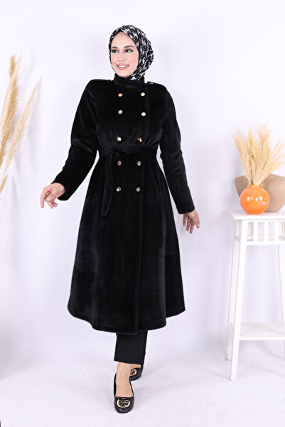 Bym Fashion Snap Button Detail Coat 70035 Black
