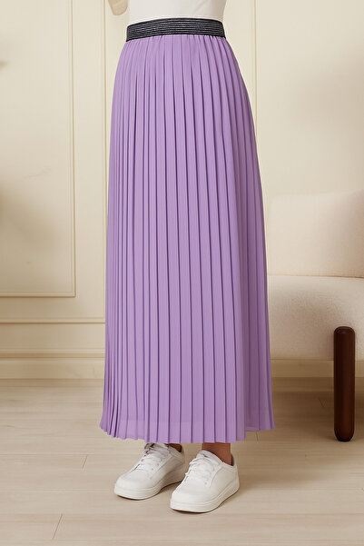 AVVER Women's Pleated Lined Chiffon Skirt