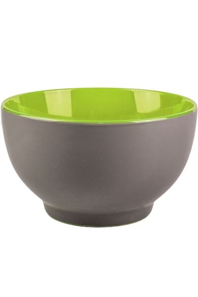 SHOPIENS Ceramic Serving Bowl Shopiens, Round, Gray with Green Interior, 600 ml