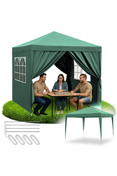 Other Pavilion de grădină, cort comercial, foișor pentru petreceri, 4 pereți laterali, ferestre, dimensiune XXL