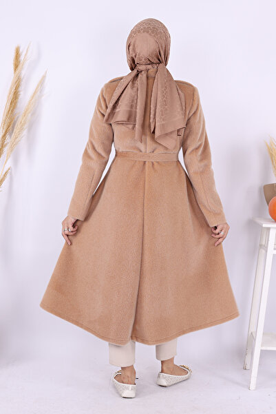 Bym Fashion Snap Button Detail Coat 70035 Mink