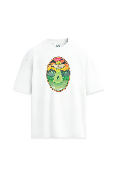 Darkia Alien Alien Ufo Stay in Bed Written Design Printed Unisex T-Shirt