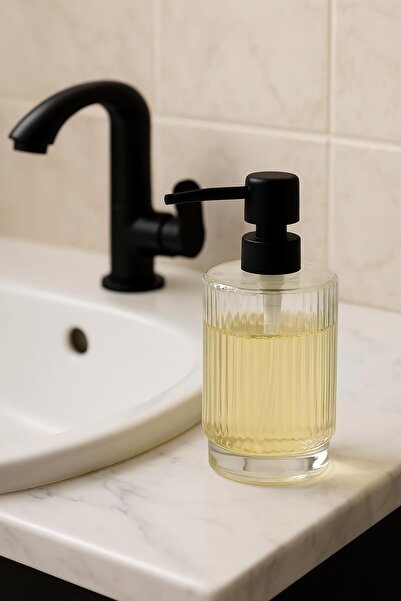 Depa Glass Transparent Liquid Soap Dispenser 200 ml Bathroom Sink