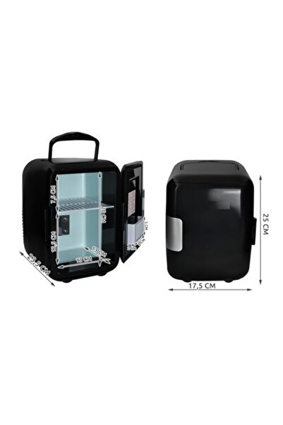 KESNUP Mini portable car cosmetic refrigerator with 4L capacity, 23.5 x 17.5 x 25 cm, Black