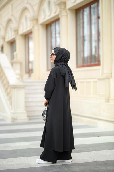 NS Moda Hijab Duha Set Black-Model 548