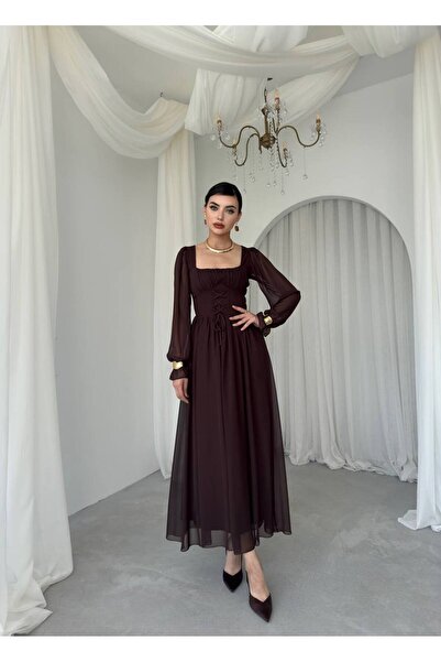 EtikaOnline Tamo Korsaj Bağlamalı Uzun Elbise