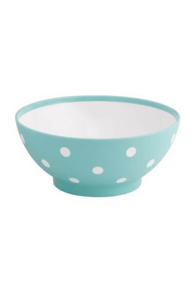 SHOPIENS Plastic Bowl Shopiens®, green with matte surface and white polka dots, 750 ml